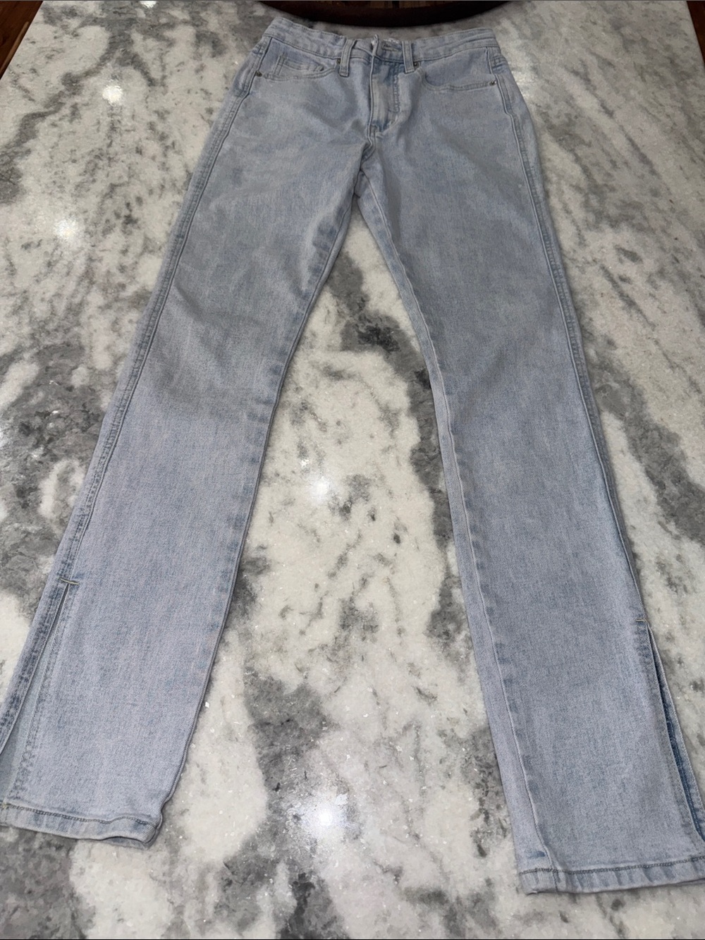 Mud Pie Women's Straight-Leg Jeans in Light Blue